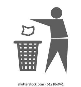 Recycle man sign gray