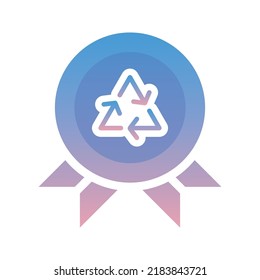 recycle medal logo gradient design template icon element
