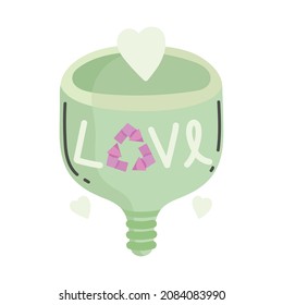 recycle menstrual cup silicone icon flat