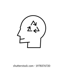 Recycle mindset icon, EPS 10