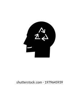 Icono de juego de mentalidad de reciclaje, eps 10