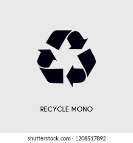Recycle mono vector icon