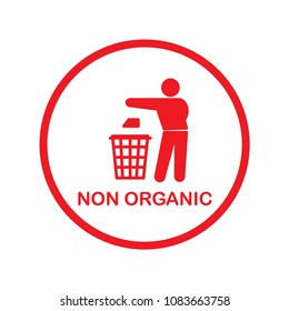 recycle non organic icon vector  template