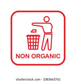 recycle non organic icon vector  template