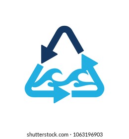 Recycle Ocean Logo Icon Design