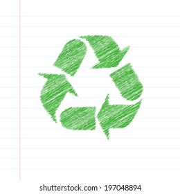 Recycle on paper background.