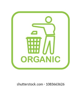 recycle organic icon vector  template