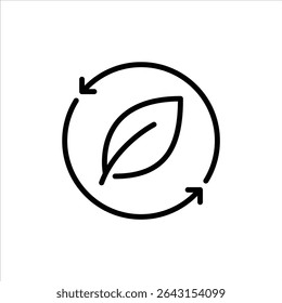 recycle organic outline icon. organic waste black line illustration.