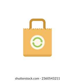 Recycle package icon flat vector. Eco bag. Box pack isolated