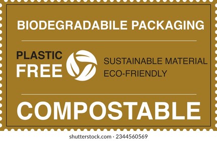 Reciclar empaque - plantilla de etiqueta vintage. Eco, diseño de embalaje de cosecha de productos Bio. Reciclar etiqueta, etiqueta, diseño de pegatinas para el embalaje. Plantilla de etiqueta antigua de Hipster. Ilustración del vector