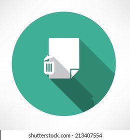 Recycle and paper icon