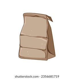 recycler le dessin sur le sac à déjeuner en papier. texture kraft, matériau vide, bois plié recycle le sac à déjeuner. illustration vectorielle isolée