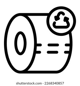 Recycle paper roll icon outline vector. Plastic recycling. Waste chemical