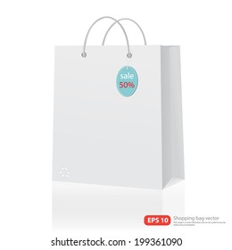 Recycle paper shopping bag vector format