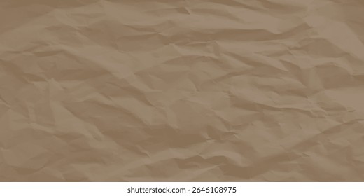 Plano de fundo da Textura de Papel Reciclável. Fundo abstrato de papel kraft velho amassado com papel espacial para texto de alta resolução.
