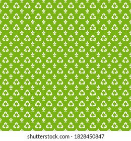 Recycle Pattern. Seamless Ecology Pattern. Flat Vector Cartoon Illustration. World Environment Day Background.