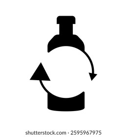 Recycle PET bottle icon on white, recycling plastic vector vector illustration, pictogram isolated on white background. color editable