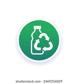 Recycle PET bottle icon, recycling plastic vector