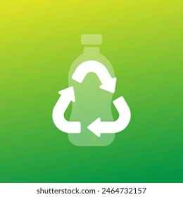 Recycle PET bottle, recycling plastic icon