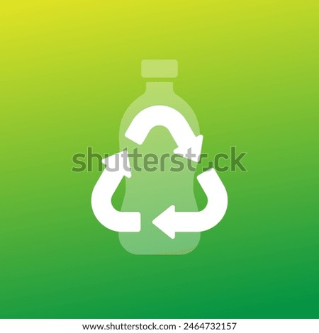 Recycle PET bottle, recycling plastic icon
