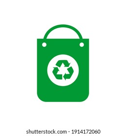 Recycle plastic bag icon vector logo template