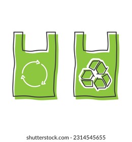 Recycle plastic bag, icon, vector, logo, template.