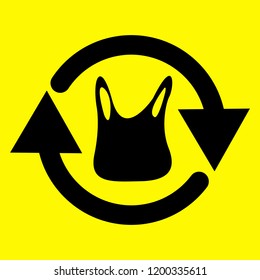 recycle plastic bag sign. vector illustration.