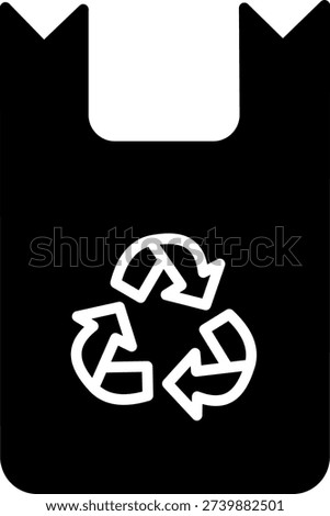 Recycle plastic bag silhouette icon