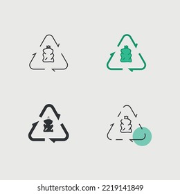 Recycle Plastic Bag Trash Vector Icon Eco System Icon Keep Clean