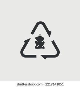 Recycle Plastic Bag Trash Vector Icon Eco System Icon Keep Clean