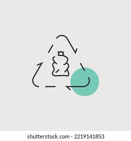 Recycle Plastic Bag Trash Vector Icon Eco System Icon Keep Clean