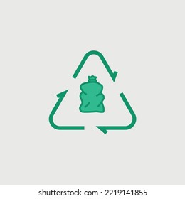 Recycle Plastic Bag Trash Vector Icon Eco System Icon Keep Clean