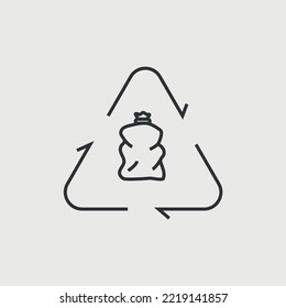 Recycle Plastic Bag Trash Vector Icon Eco System Icon Keep Clean