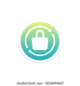 Recycle plastic bag vector icon