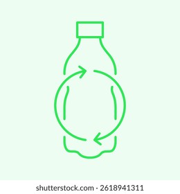 Recycle Plastic Bottle Icon, Eco-Friendly Waste Management Symbol (Editable Vector)
