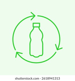 Recycle Plastic Bottle Icon, Eco-Friendly Waste Management Symbol (Editable Vector)