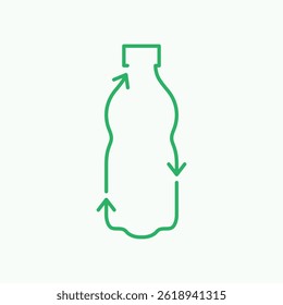 Recycle Plastic Bottle Icon, Eco-Friendly Waste Management Symbol (Editable Vector)