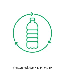 Recycle Plastic Bottle Icon Or Logo Design. Bottle With Recycle Symbol. Vector Outline Icon