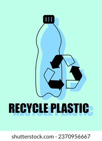Reciclar el diseño del logotipo o el icono de la botella de plástico