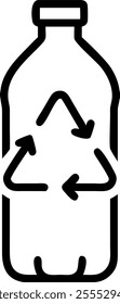 Recycle plastic bottle icon. Pet bottle with arrows recycling sign. illustration vector isolated with white background.