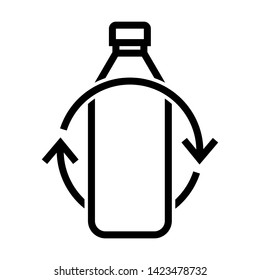 Recycle plastic bottle icon. Simple design. Line vector. Isolate on white background.