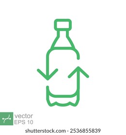 Recycle plastic bottle icon. Simple outline style. Green, circle arrow, health nature, organic, environment concept. Line vector illustration isolated on white background. EPS 10.