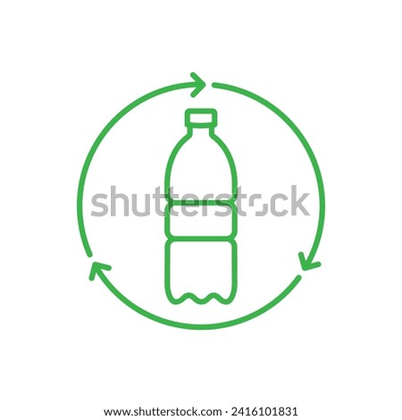 Recycle plastic bottle icon. Bottle with recycle symbol. Line vector