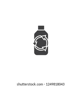 Recycle plastic bottle icon vector