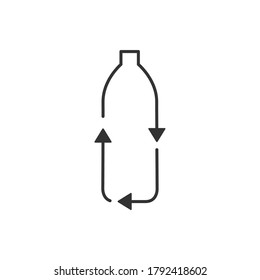 Recycle plastic bottle line icon vector illustration isolated on white. Plastic bottle outline.