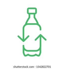 Recycle plastic bottle. Line vector. Isolate on white background.