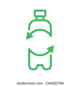 Recycle plastic bottle. Line vector. Isolate on white background.