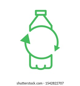 Recycle Plastic Bottle. Line Vector. Isolate On White Background.