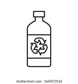 Recycle plastic bottle. Line vector. Isolate on white background. Perfect use for website, pattern, design, etc.