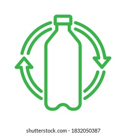 Recycle Plastic Bottle. Line Vector. Isolate On White Background.